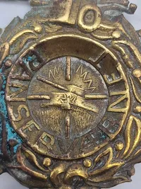 Sjældent Originalt Baratmærke 1 Fodfolkspionerbataljon ( Panserværn) 41 x 37mm, 1945/46