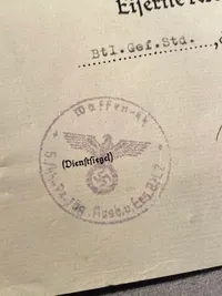 Ekstremt sjældent originalt PZ div “Das Reich” Waffen SS urkunde givet til SS Rottenführer Horst Korn under Ardenneroffensiven