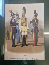 Samling Originale Danske håndkolorerede soldater stik