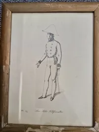 Samling Originale Danske håndkolorerede soldater stik