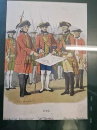 Samling Originale Danske håndkolorerede soldater stik