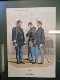 Samling Originale Danske håndkolorerede soldater stik