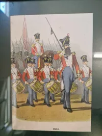 Samling Originale Danske håndkolorerede soldater stik