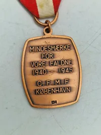 Original medalje - Mindesmærke for hvor faldne 1940-1945