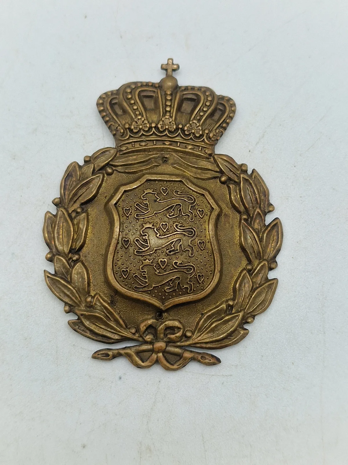 Originalt dansk Nummerplade mærke fra den Danske brigade i Sverige WW2