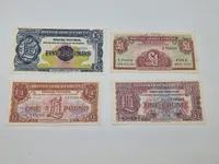 Lot diverse militære pengesedler - originale