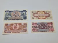 Lot diverse militære pengesedler - originale