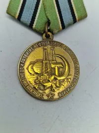 Original USSR Medal for Development of Oil and Gas Industry of Western Siberia