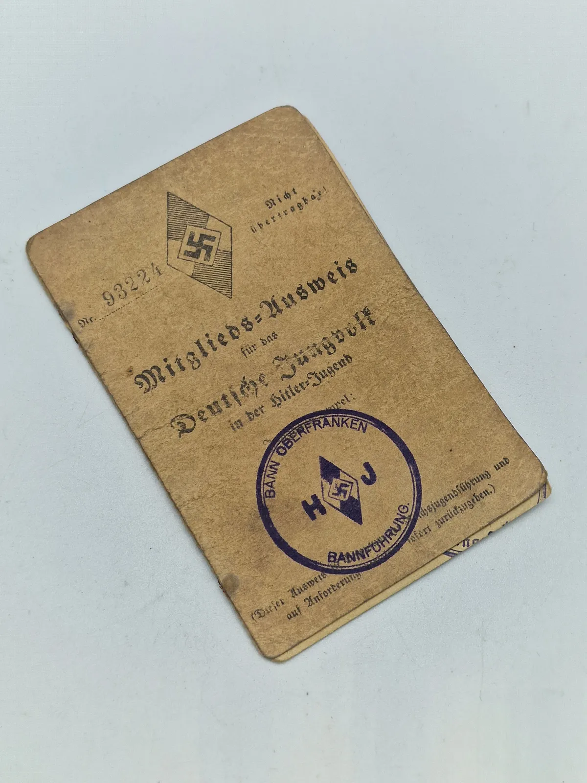 Originalt Hitlers jugend ID