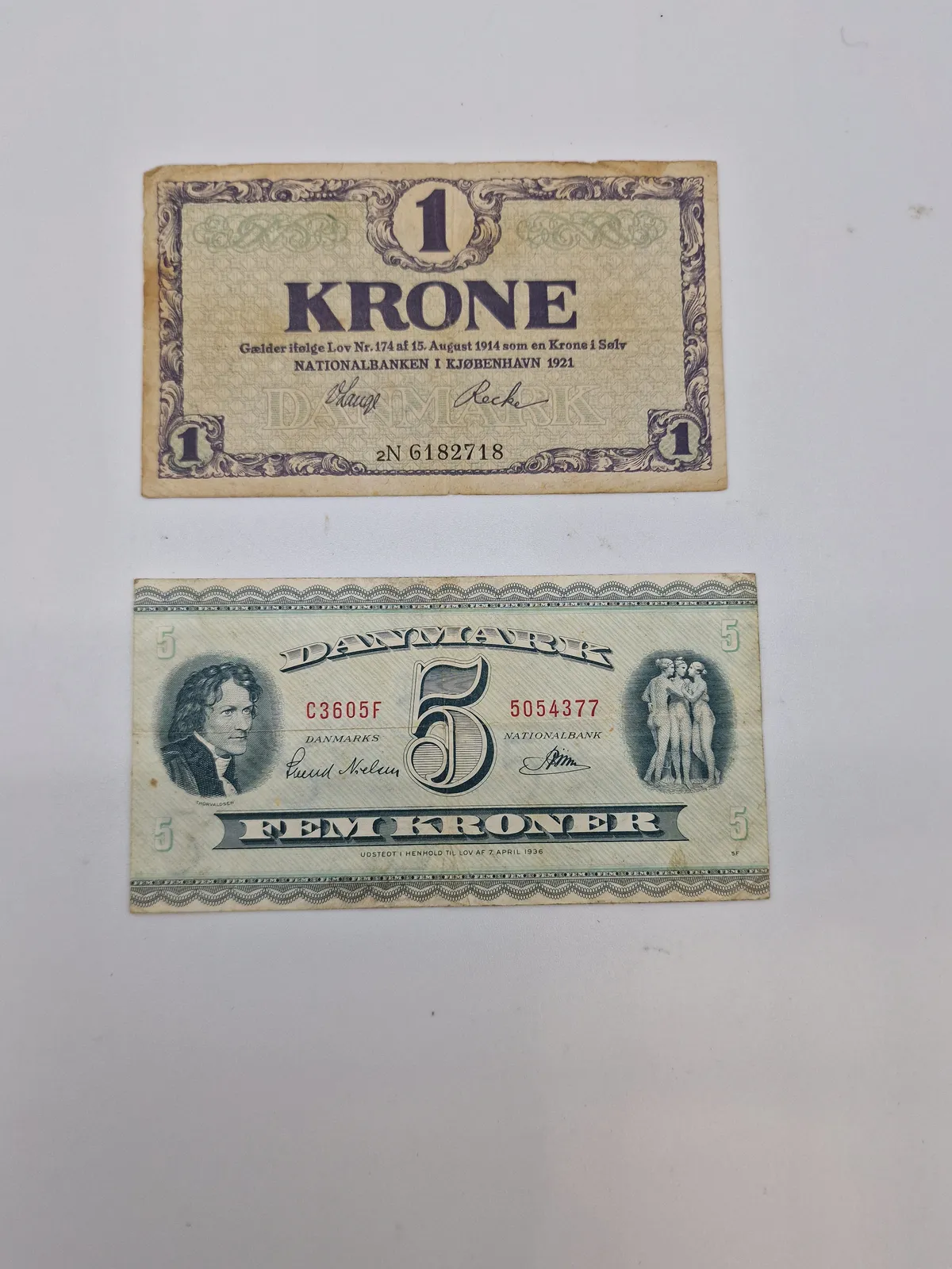 Originale danske pengesedler