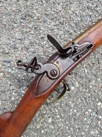 Original Europæisk flinte musket ca. år 1800, mekanisk god