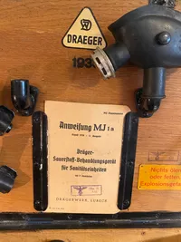 Ekstremt sjældent tysk ww2 Dräger Sauerstoff - Behandlungsgerät Für Sanitätseinheiten, senere anvendt i Danmark af Statens Sindssygehospitaler