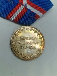 Original Sølv medalje Danmarks Frihedskamp 1940-45
