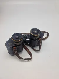 Original Velfremstillet Schweizisk officers kikkert og hylster, klar optik med inddeling