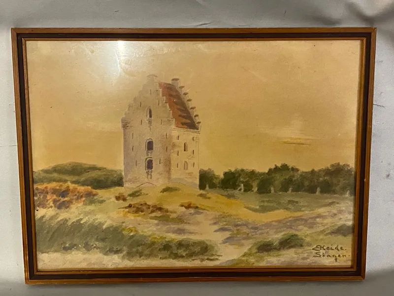 Ella Heide ( 1871-1956) den tilsande kirke ved Skagen
