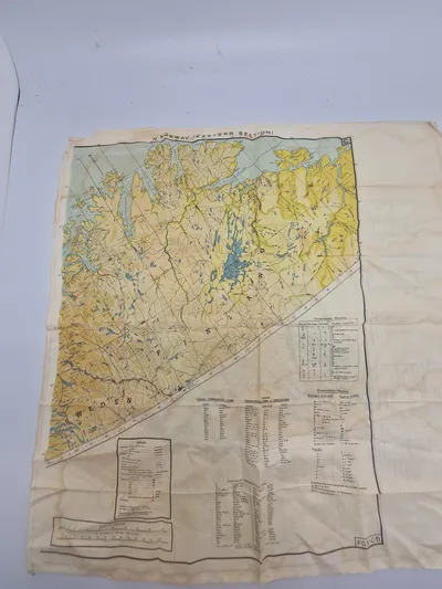 Originalt SOE silkekort over Norge - ww2