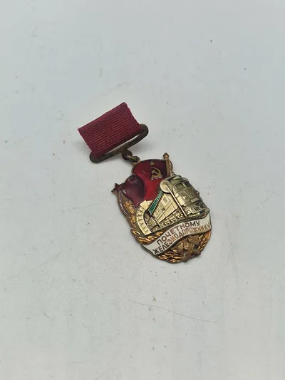 Original USSR Honored Railway Employee badge