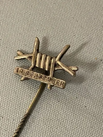 Original pin fra daske politifolk der har siddet i KZ lejer