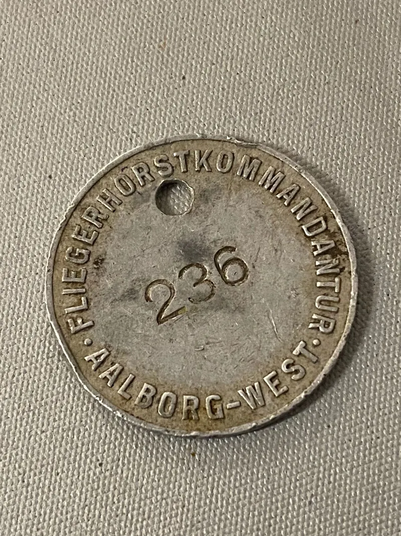 Sjælden original id tag Fliegerhorst Aalborg