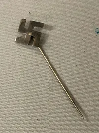 Original dansk nazi sympatisør nål, stor udgave stemplet Sølv 830