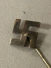 Original dansk nazi sympatisør nål, stor udgave stemplet Sølv 830