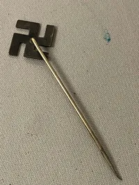 Original dansk nazi sympatisør nål, stor udgave stemplet Sølv 830