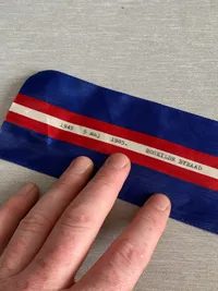 Originalt minibanner fra Roskilde byråd - 40 år i frihed
