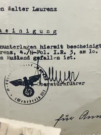 Originalt Waffen-SS lot fra SS sturmmann Walter Hermann Ernst Laurenz fra 4. SS-Polizei-Panzergrenadier-Division faldet i Kessel Von Luga i Rusland