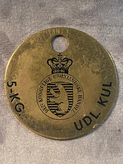 Sjældent 5 kg kultegn - kongelig grønlandsk handel