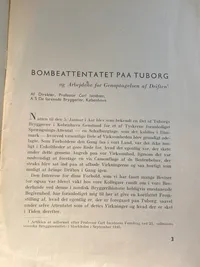 Originalt ww2 hæfte - bombeattentatet på Tuborg