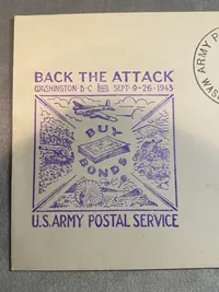 Original amerikansk førstedagskuvert fra 1943 - bemærk reklamen for War Bonds