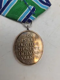 Originalt HJV 25 års anciennitetstegn af sterlingsølv