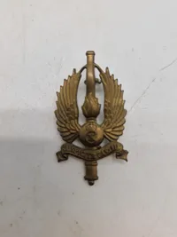 Samling regimentsmærker, flere med huller