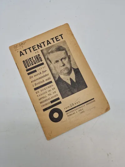 Originalt ww2 hæfte - Attentatet på Qusling