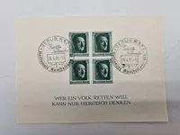 Originalt ww2 ark med tyske frimærker