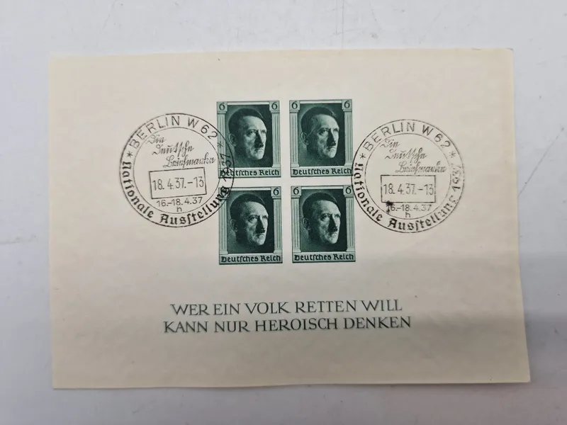 Originalt ww2 ark med tyske frimærker