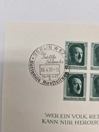 Originalt ww2 ark med tyske frimærker