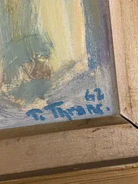 Originalt maleri malet af Palle Thrane 1962