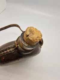 Original dansk feltflaske model 1870 - mundblæst på Holmegaard