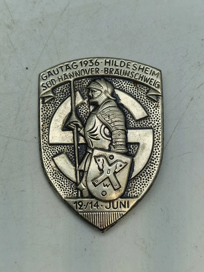 Originalt Stort Tysk emblem for ”Gautag 1936” i Hildesheim for området Südhannover-Braunschweig. Gauene udgjorde den administrative inddeling i Tyskland under nazismen