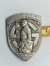 Originalt Stort Tysk emblem for ”Gautag 1936” i Hildesheim for området Südhannover-Braunschweig. Gauene udgjorde den administrative inddeling i Tyskland under nazismen