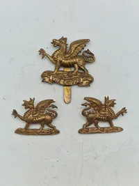 Originale WW2 mærker fra Fra Dansker regimentet  “The Buffs”(Royal East Kent Regiment) bla. de sjældne revers mærker