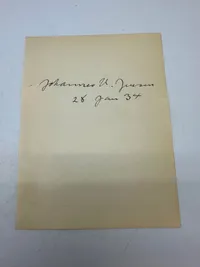 Original Johannes V Jensen (1873-1950) autograf