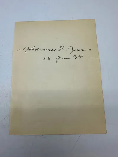 Original Johannes V Jensen (1873-1950) autograf