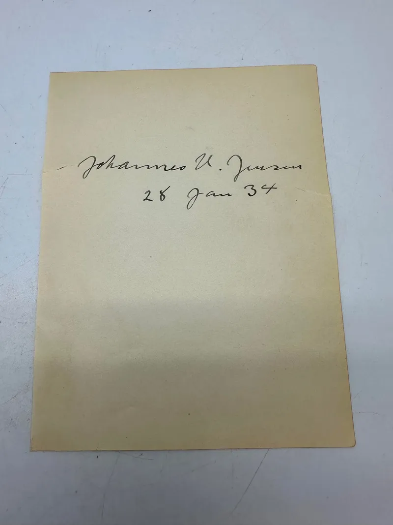 Original Johannes V Jensen (1873-1950) autograf