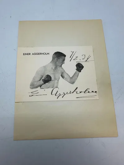 Original Einer Aggerholm 1906-1945 Autograf ( Dræbt af Hippo i Odense 5/5-1945)
