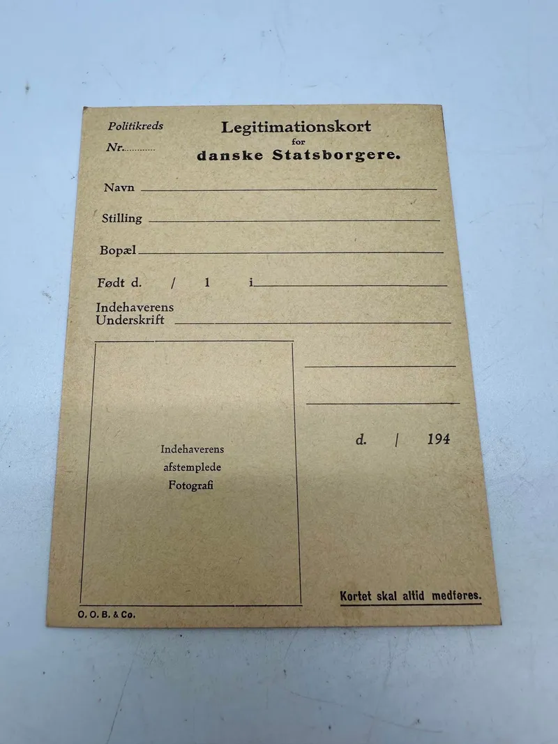 Originalt ubrugt ID fra WW2