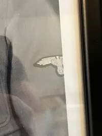 Indrammet foto af dansk SS frivillig Søren Kam med original signatur - SS ærmeørn er postwar