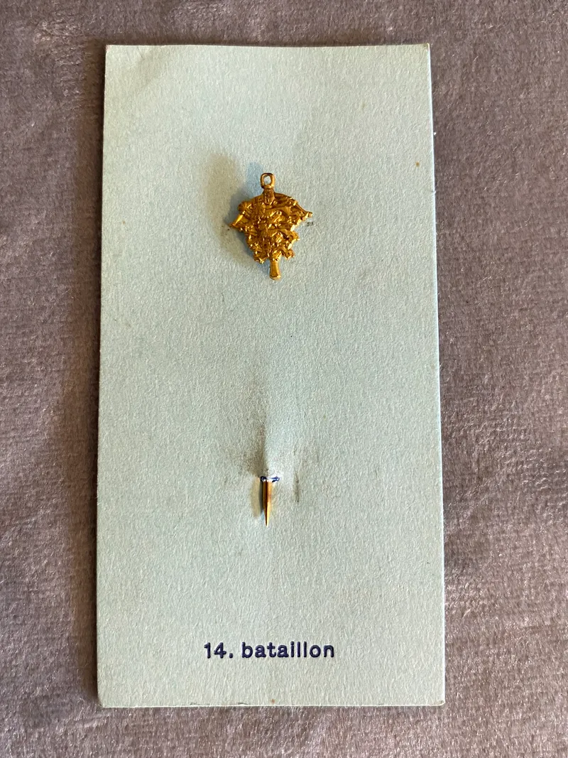 Sjælden miniature nål - 14 Battalion