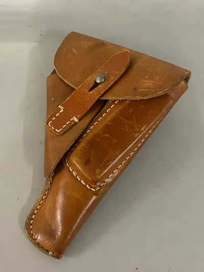 Original brun Officers pistoltaske for Sauer pistol WW2